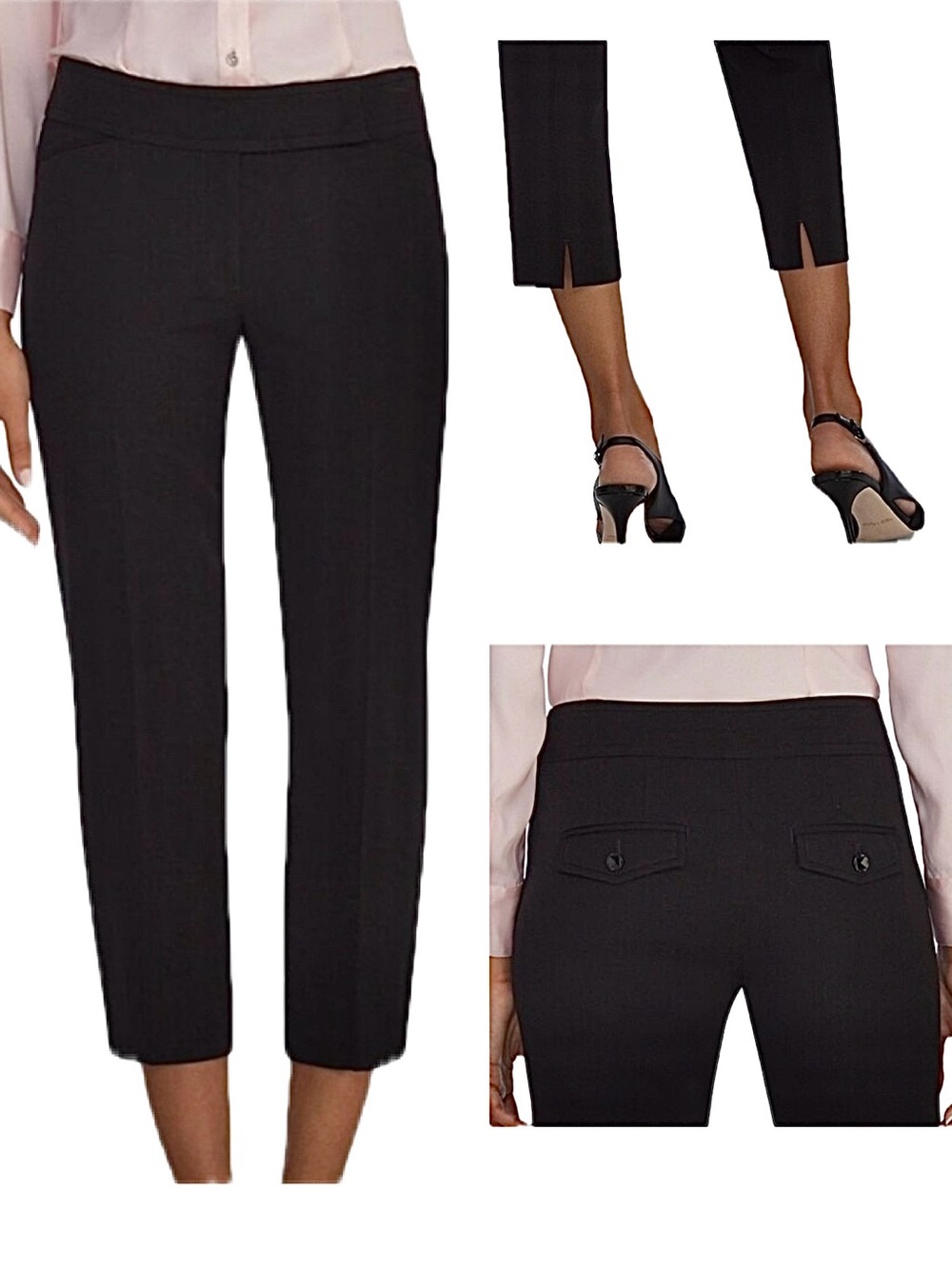 White House Black Market Cropped Pants Black